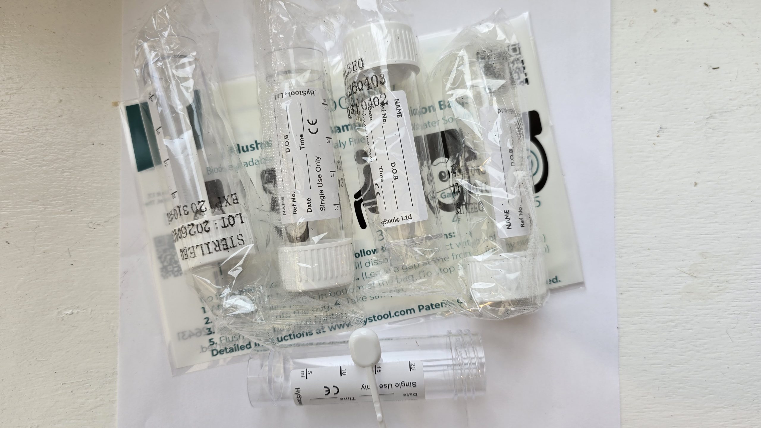 Stool Routine Container 15 x Stool Sample Containers with spoonsterile, individually wrapped ...